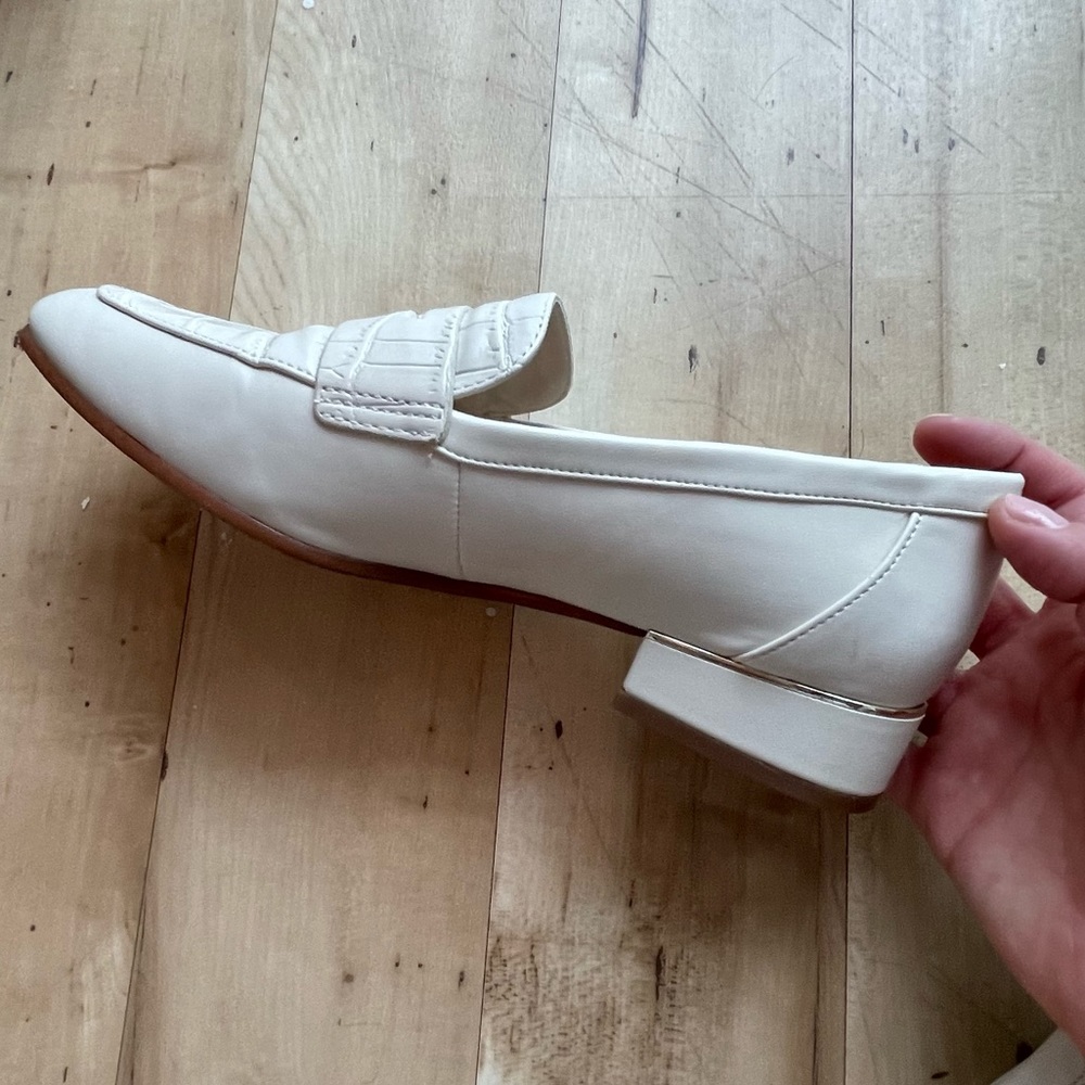 White Penny Loafers